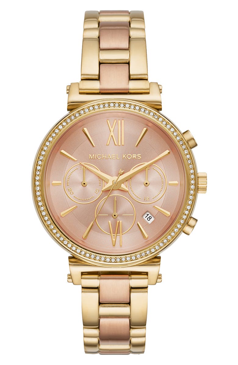 Michael Kors Sofie Chronograph Bracelet Watch, 39mm, Main, color, 