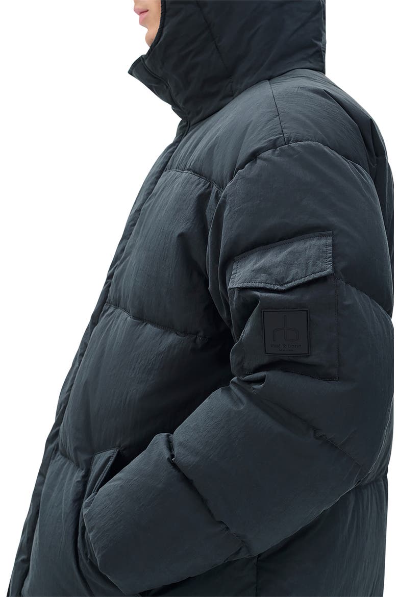 Victor Down & Feather Fill Cotton Blend Coat, Alternate, color, BLACK