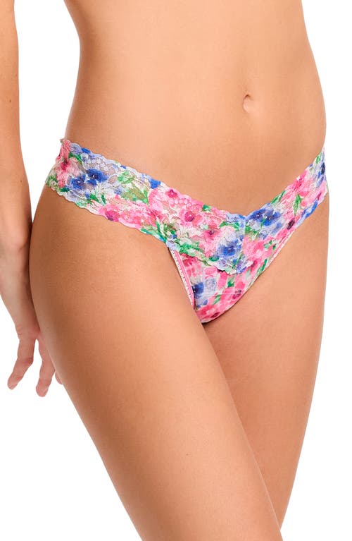 Hanky Panky Printed Signature Lace Low Rise Thong In Paint And Pour