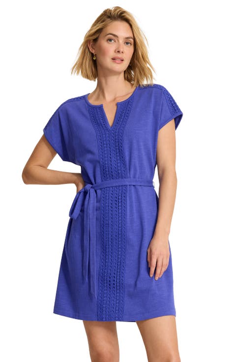 Sunset Harbor Eyelet Trim Dress