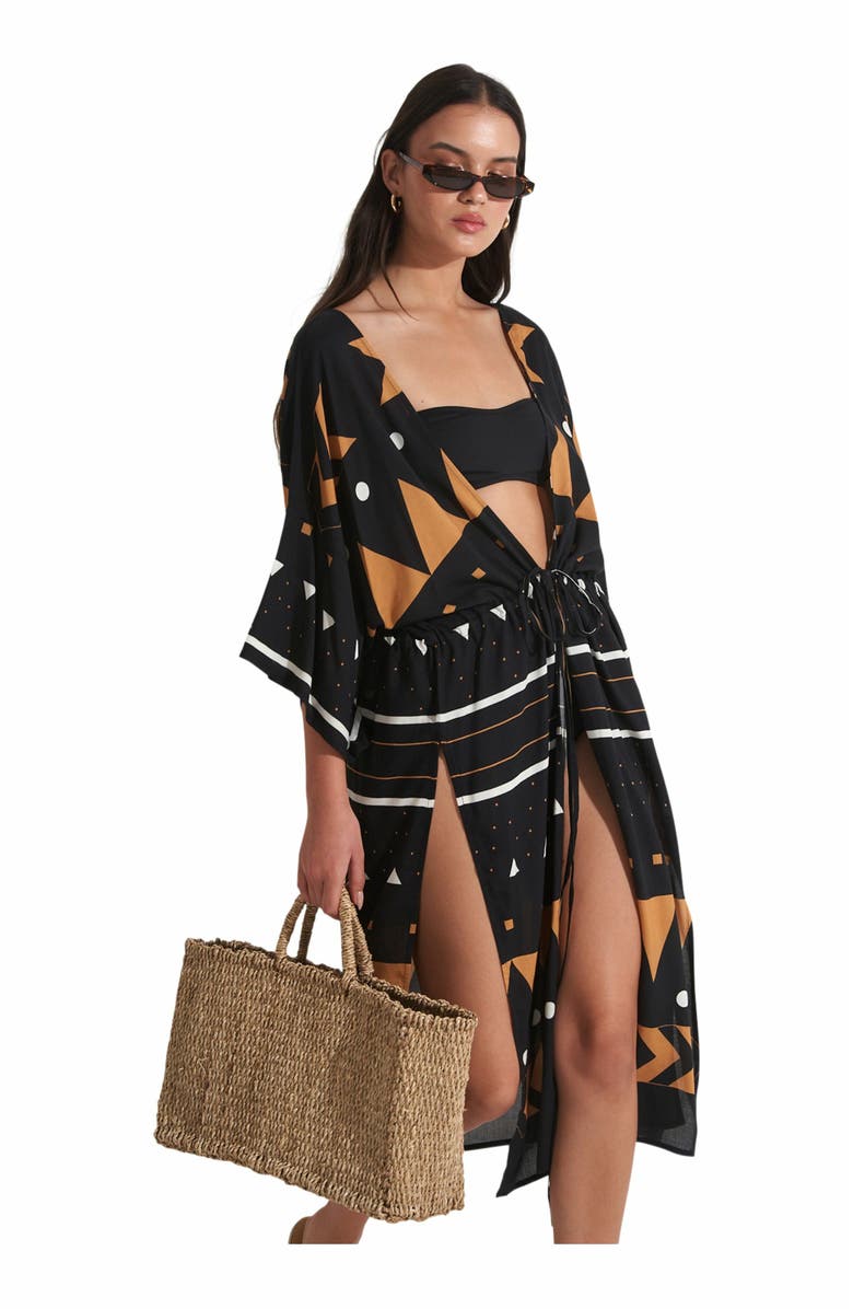 Gottex Beach Life ANAT MIDI SWIM COVER UP KIMONO, Alternate, color,