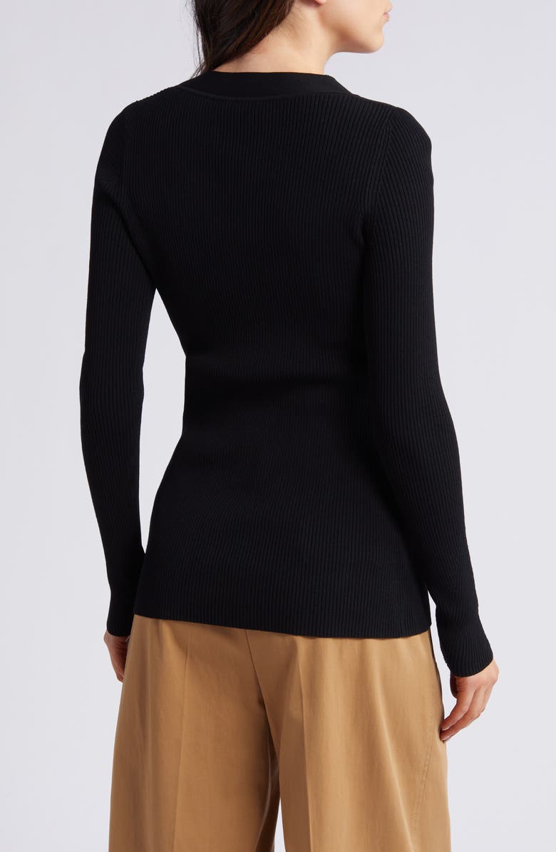 BOSS Farinda Rib V-Neck Cardigan, Alternate, color, 