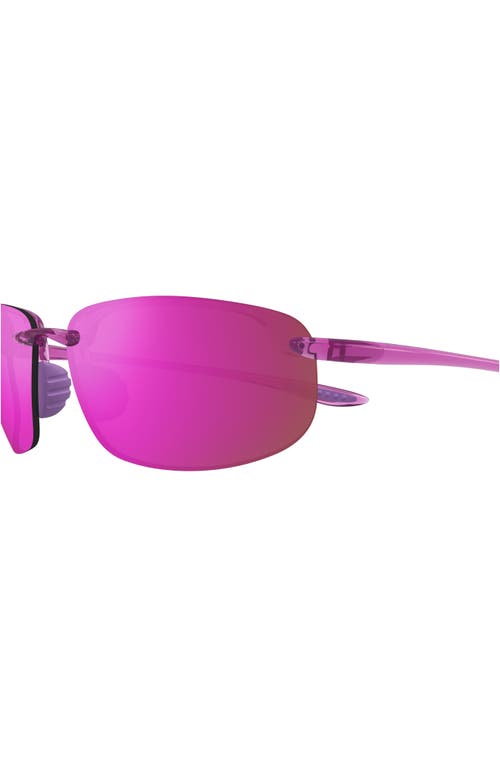Maui Jim Ho'okipa 64mm Oversize Polarizedplus2® Rectangular Sunglasses In Shiny Cyclamen Pink