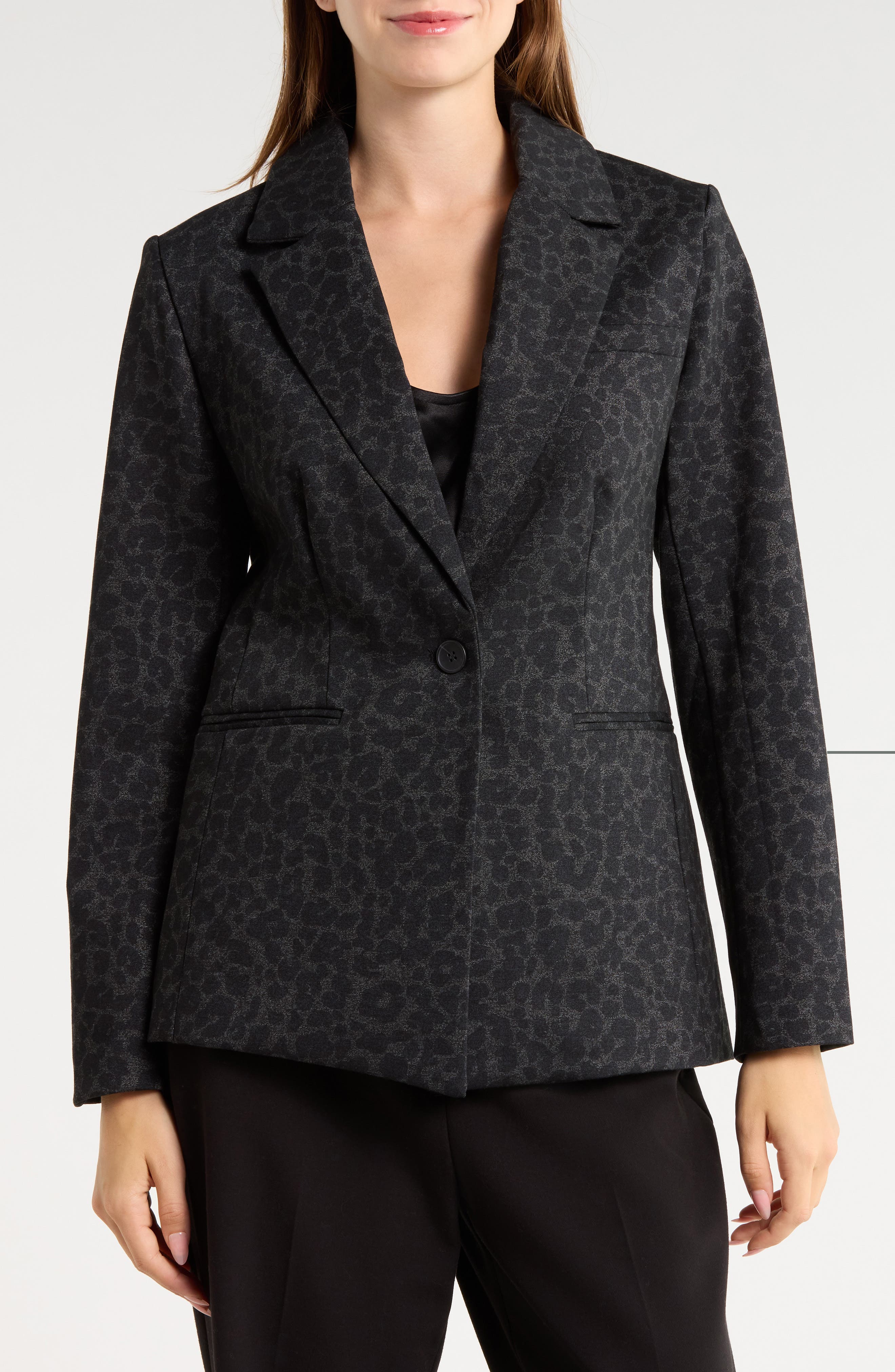 Leopard Print Ponte Blazer