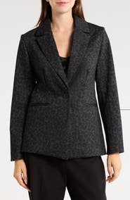 JASON WU Leopard Print Ponte Blazer