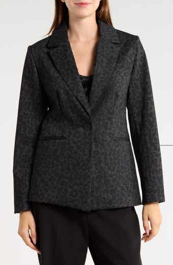 Leopard Print Ponte Blazer