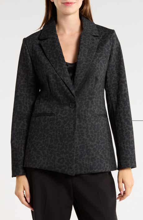Leopard Print Ponte Blazer