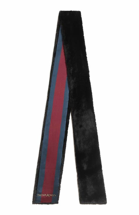 Out East Faux Fur Silk Scarf