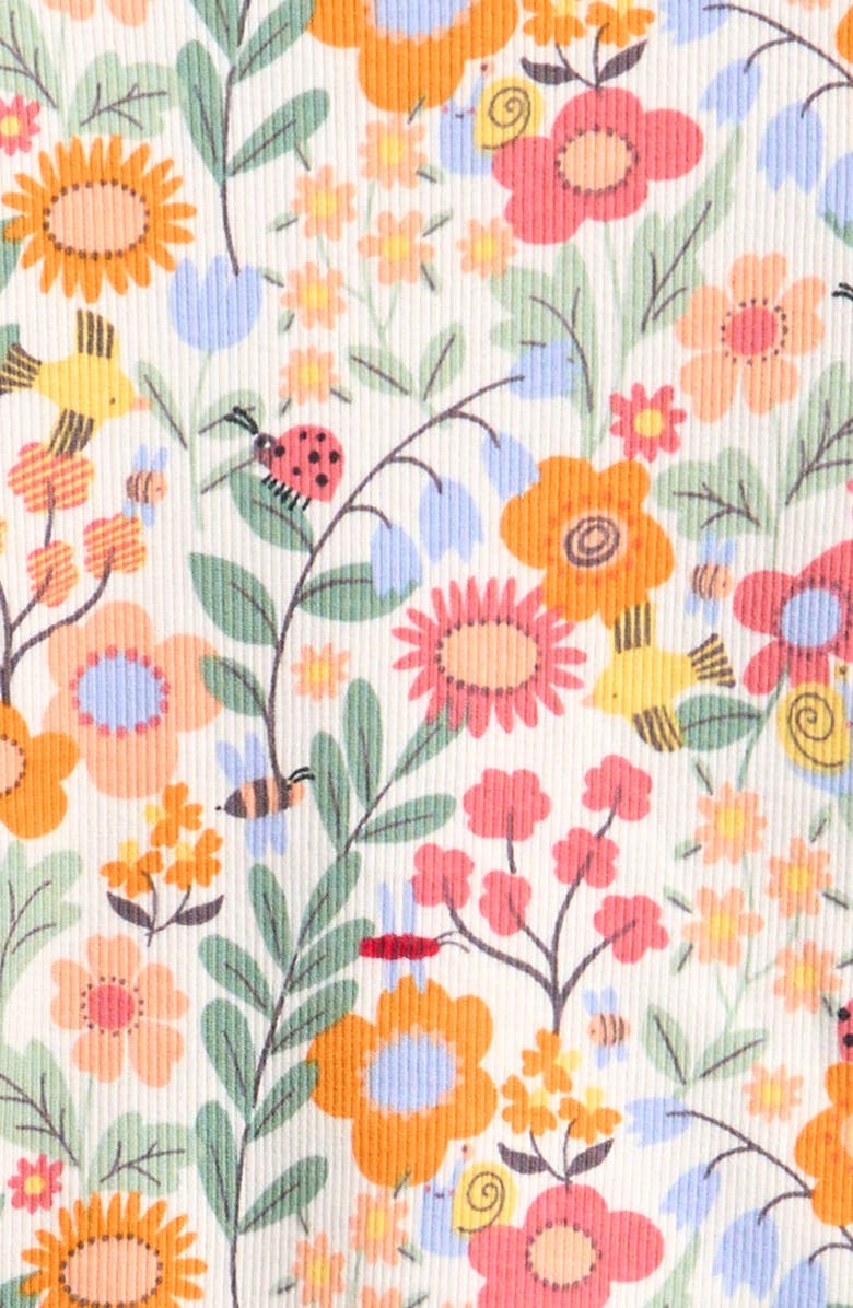 NEXT Kids' Mixed Print Long Sleeve Stretch Cotton Top, Alternate, color, Orange