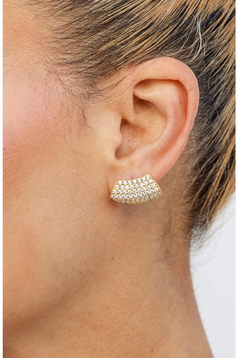 Pavé Modern Ear Climbers, Alternate, color, YELLOW