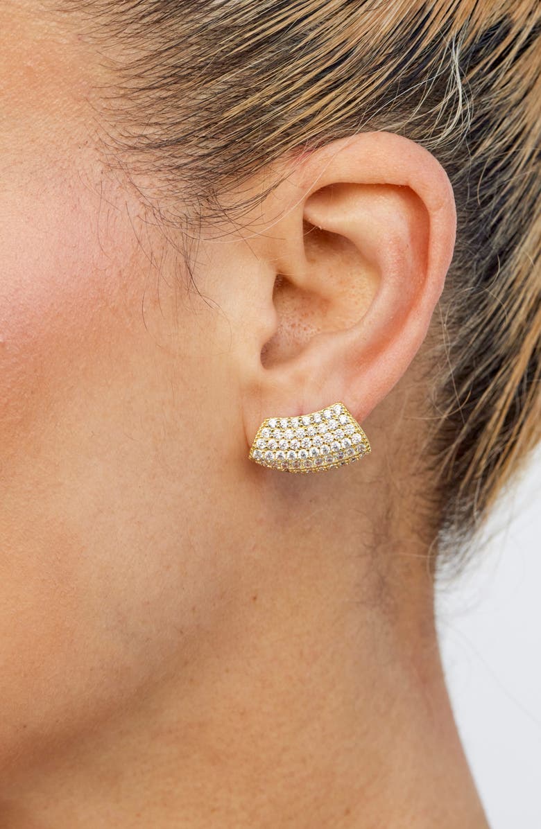 SAVVY CIE JEWELS Pavé Modern Ear Climbers, Alternate, color, Yellow