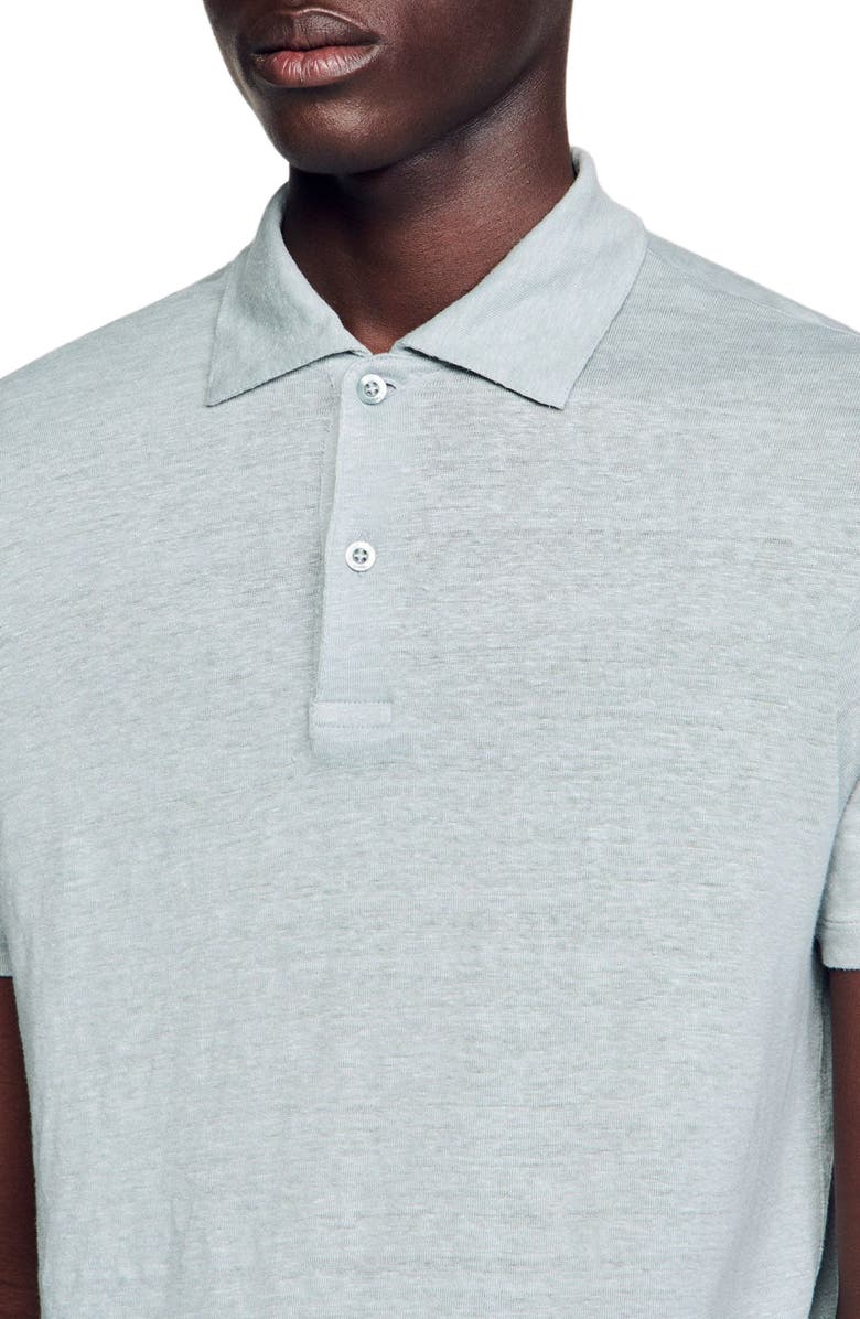 SANDRO Linen polo shirt, Alternate, color, 