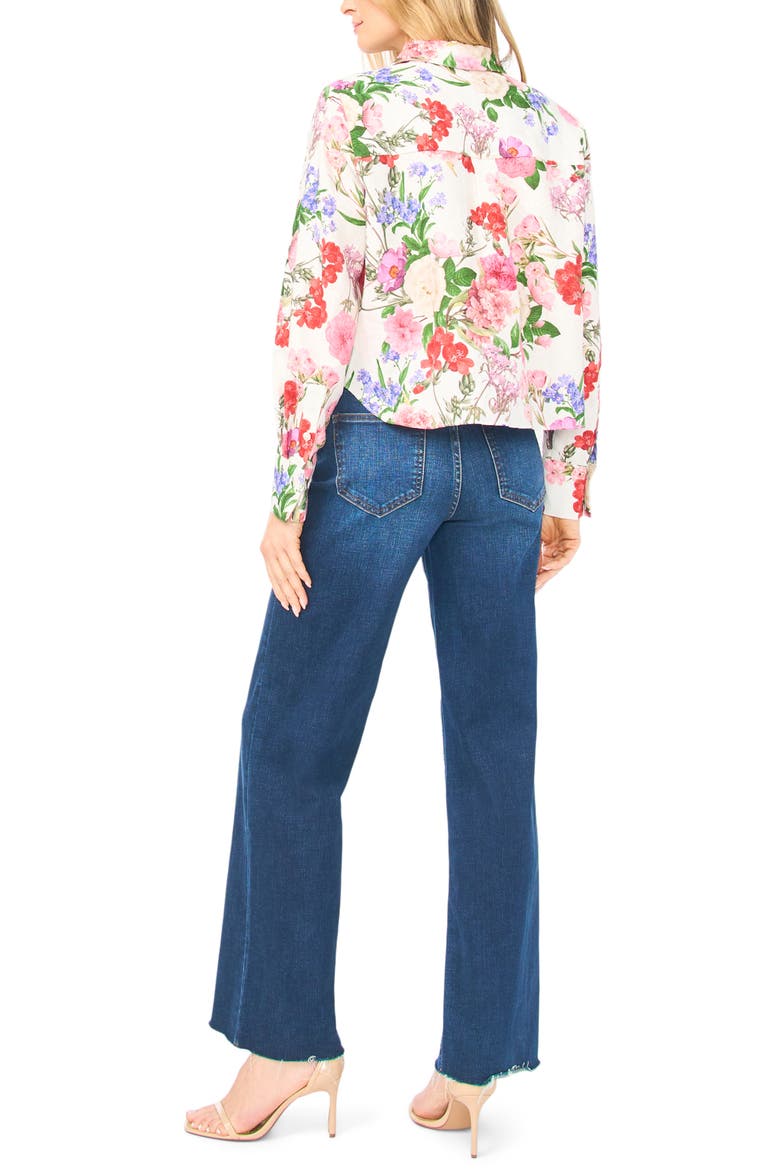 Erin Floral Linen Button-Up Shirt, Alternate, color, ULTRA WHITE