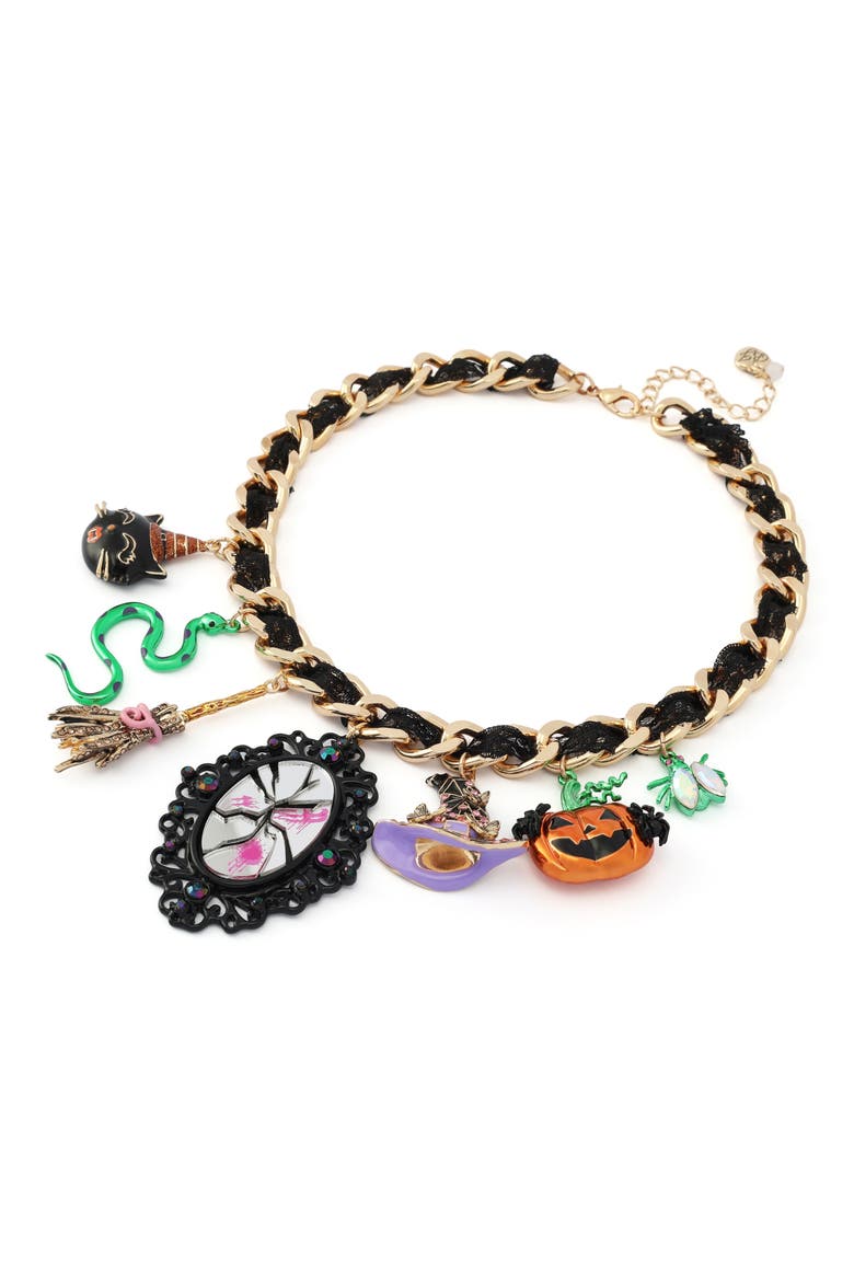 Witchy Lace Frontal Necklace, Alternate, color, GOLD/ MULTI