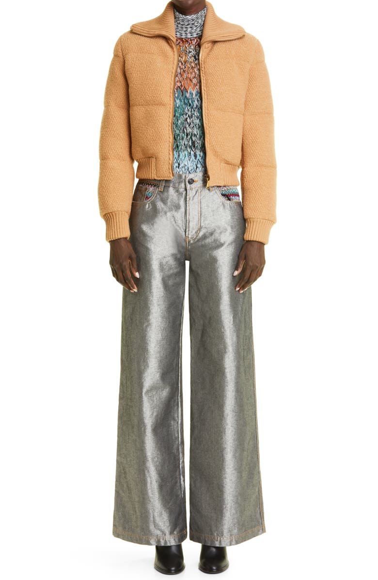 Missoni Wide Leg Metallic Denim Carpenter Pants, Alternate, color,