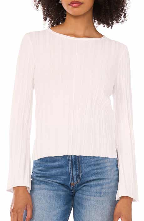 1.STATE Pointelle Knit Flare Sleeve Sweater