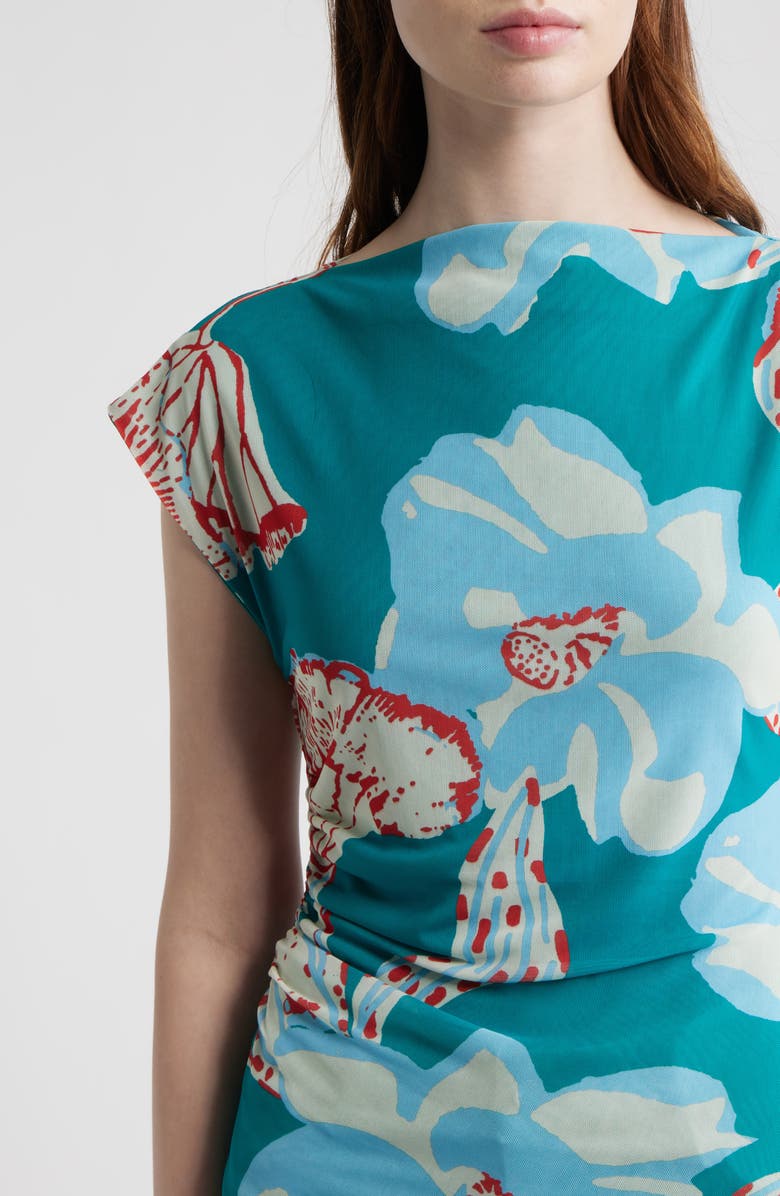 Cleobella Ellie Print Mesh Top, Alternate, color, La Rouge North Sea Print