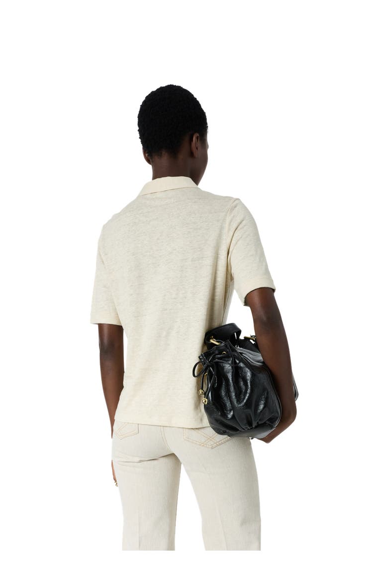 Moana Open Collar Linen Shirt, Alternate, color, Natural