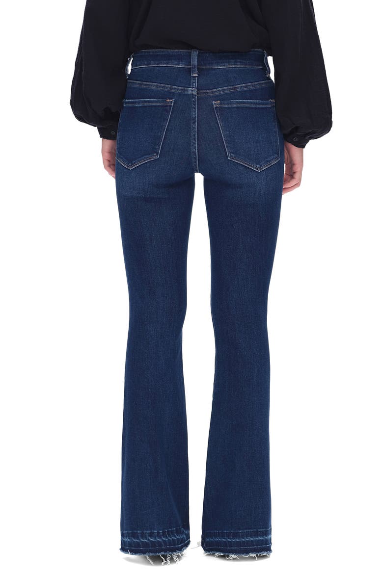 Split Hem Mid Rise Flare Jeans, Alternate, color, DARK BLUE