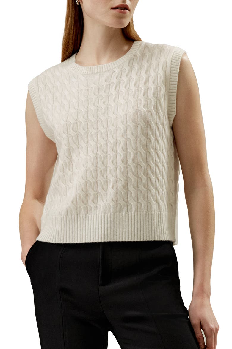 Women's Baby Cashmere Sweater Vest, Main, color, White