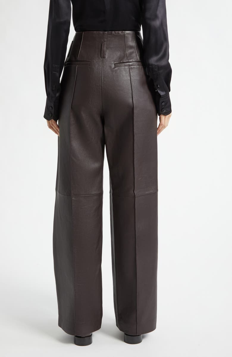 A.L.C. Liam Pintuck Wide Leg Leather Pants, Alternate, color, Bordeaux