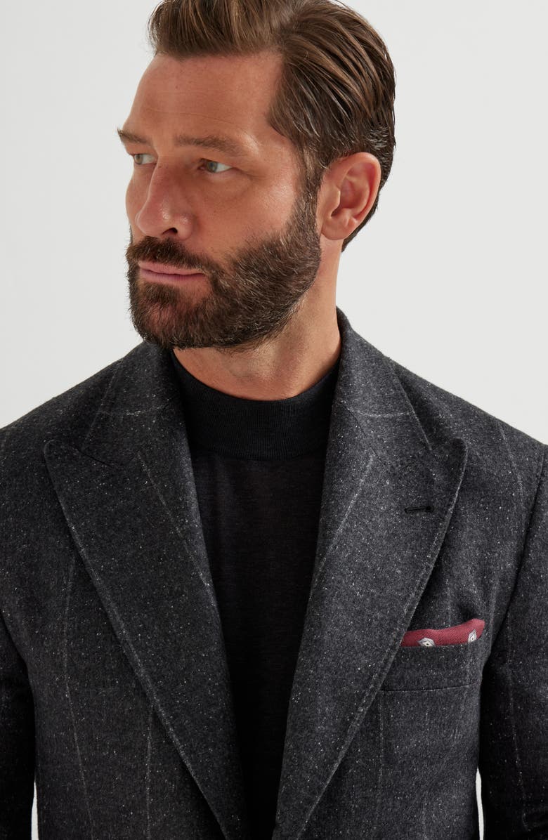 Brunello Cucinelli Chalk stripe blazer, Alternate, color, Anthracite