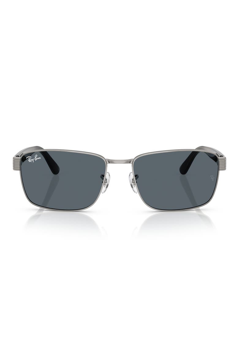 62mm Square Sunglasses, Main, color, BLUE