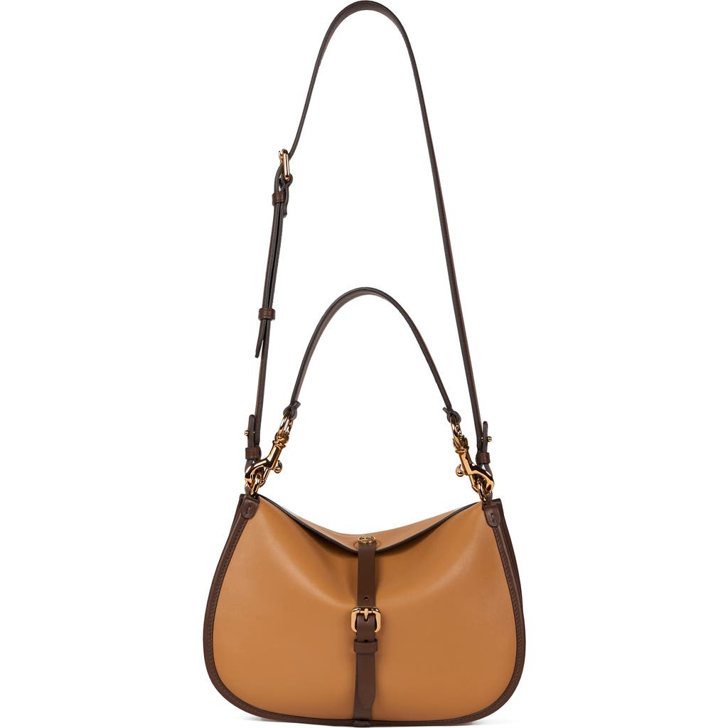 Etro Leather Crossbody Pony Bag In Brown