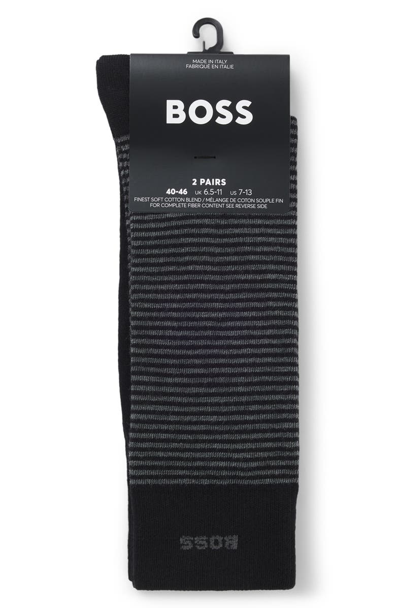 BOSS Assorted 2-Pack Dress Socks, Alternate, color, Black