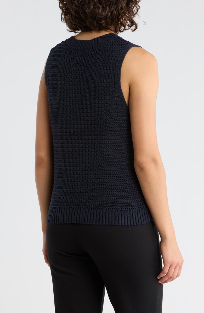 French Connection Manda Open Knit Sweater Vest, Alternate, color, Marine