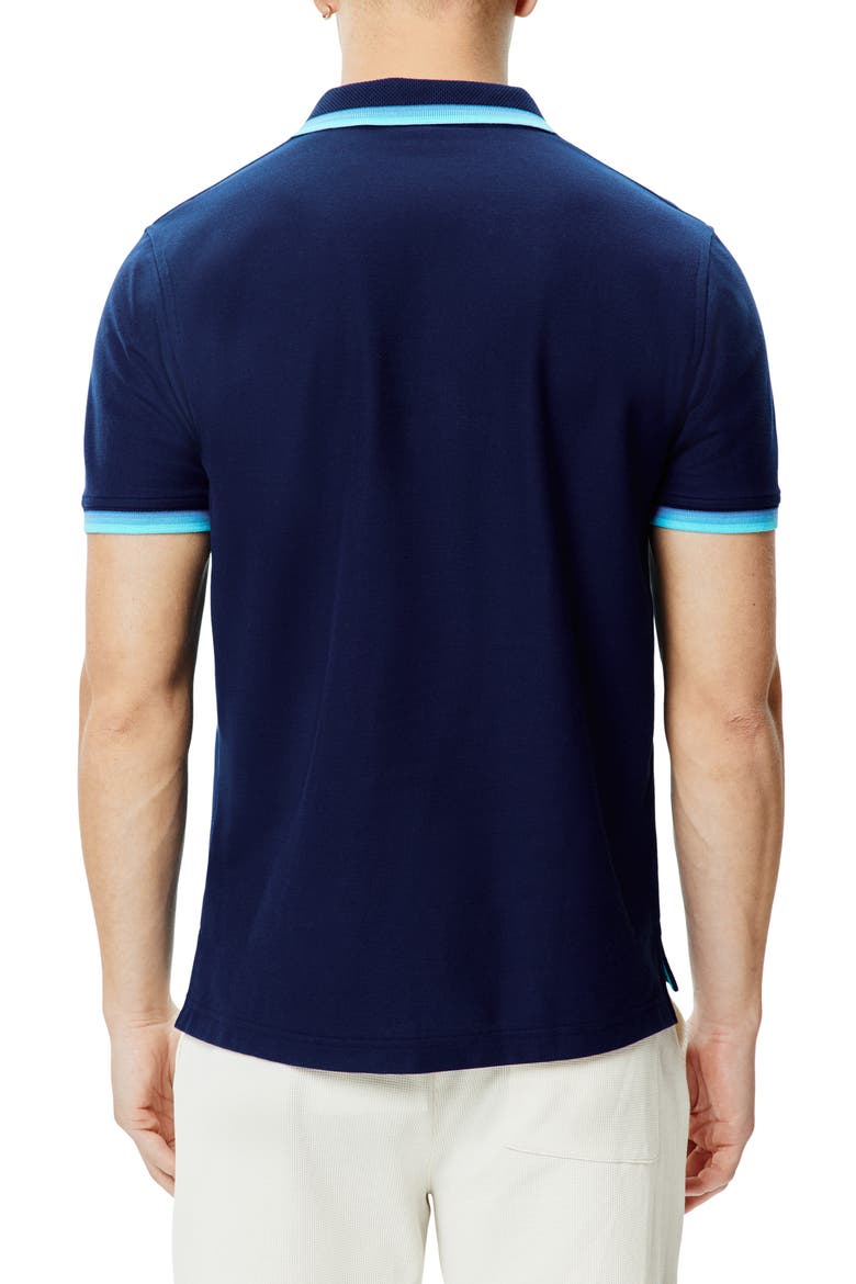 Holden Tipped Pima Cotton Piqué Polo, Alternate, color, EVENING BLUE