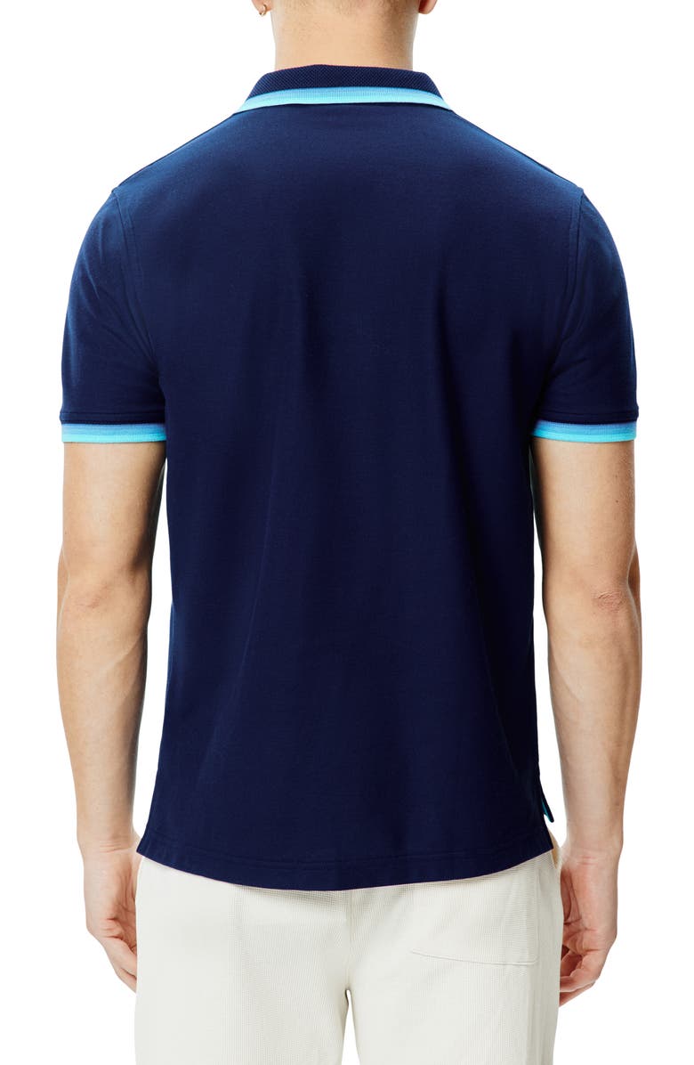 Psycho Bunny Holden Tipped Pima Cotton Piqué Polo, Alternate, color, Evening Blue