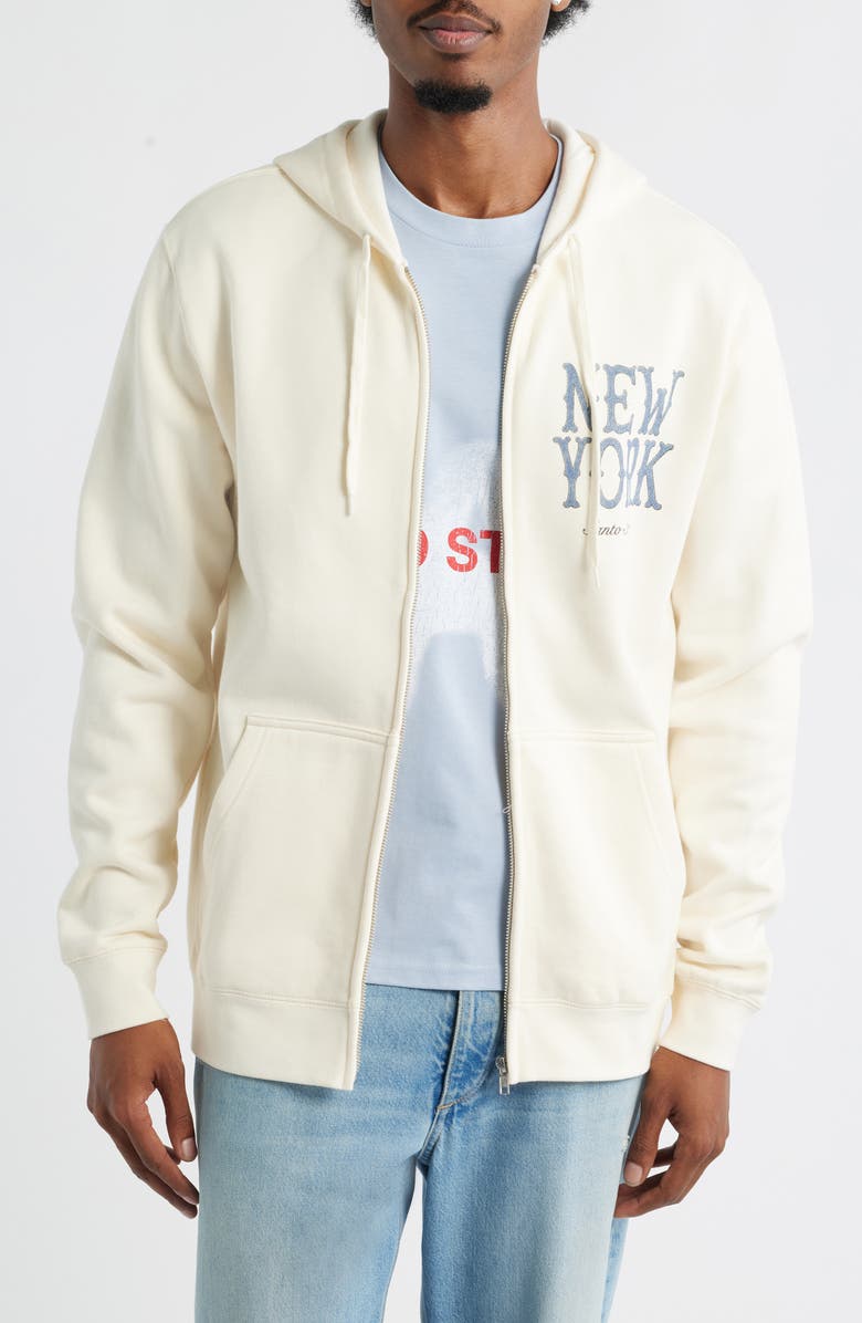 SANTO STUDIO x Cody Bellinger NY Thugs Zip Hoodie, Main, color, Cream