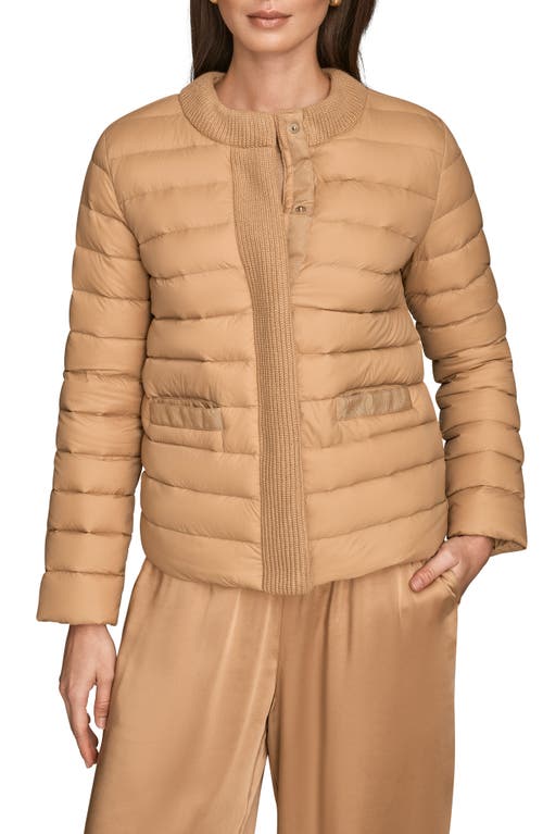 Donna Karan New York Nylon Down Jacket In Brown