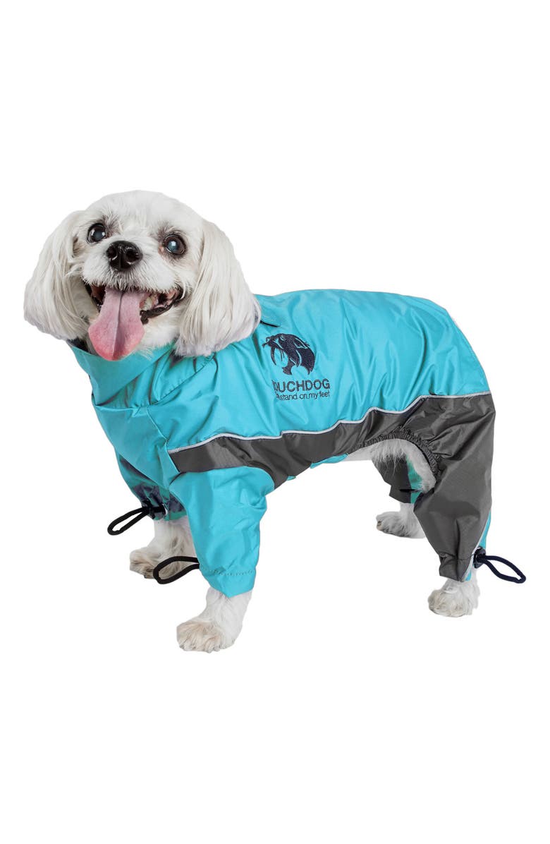 TOUCHDOG Quantum-Ice Full-Bodied Adjustable and 3M Reflective Dog Jacket - X-Small, Alternate, color, Ocean Blue Grey