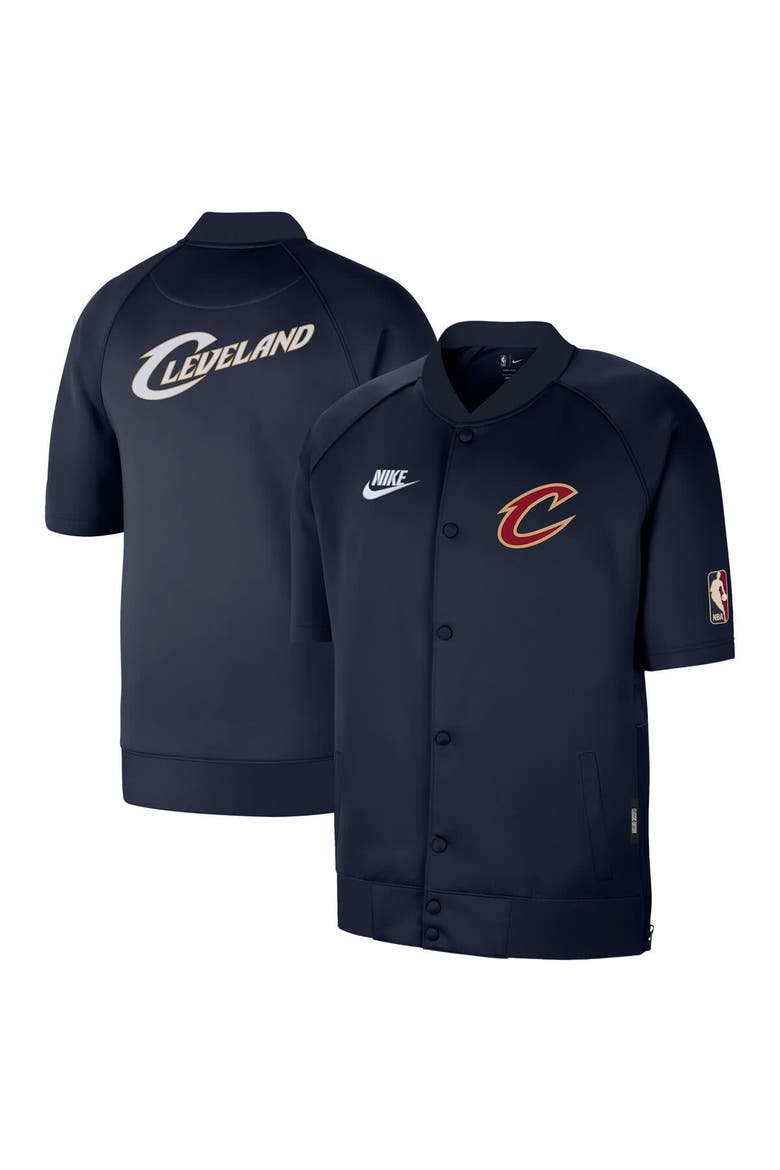 Men's Nike Navy Cleveland Cavaliers Classic Edition Hardwood Classics Authentic On-Court Game Full-Zip Jacket, Main, color, Navy