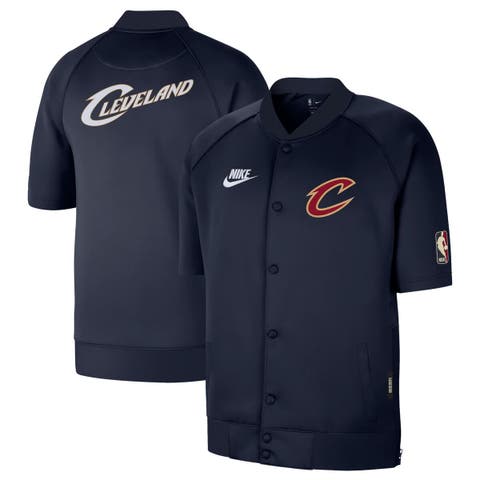 Men's Nike Navy Cleveland Cavaliers Classic Edition Hardwood Classics Authentic On-Court Game Full-Zip Jacket