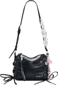 Desigual Large Charm Detail Faux Leather Crossbody Bag