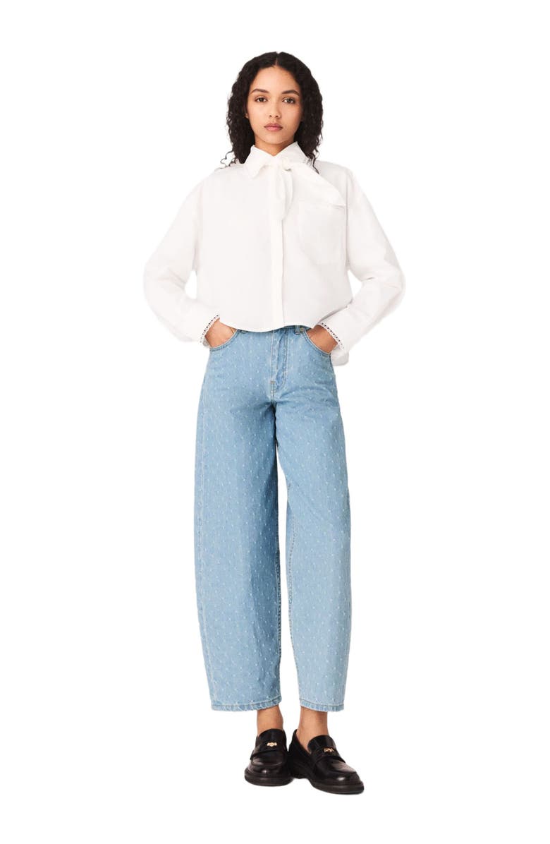 maje Textured balloon jeans, Alternate, color, Blue Sky