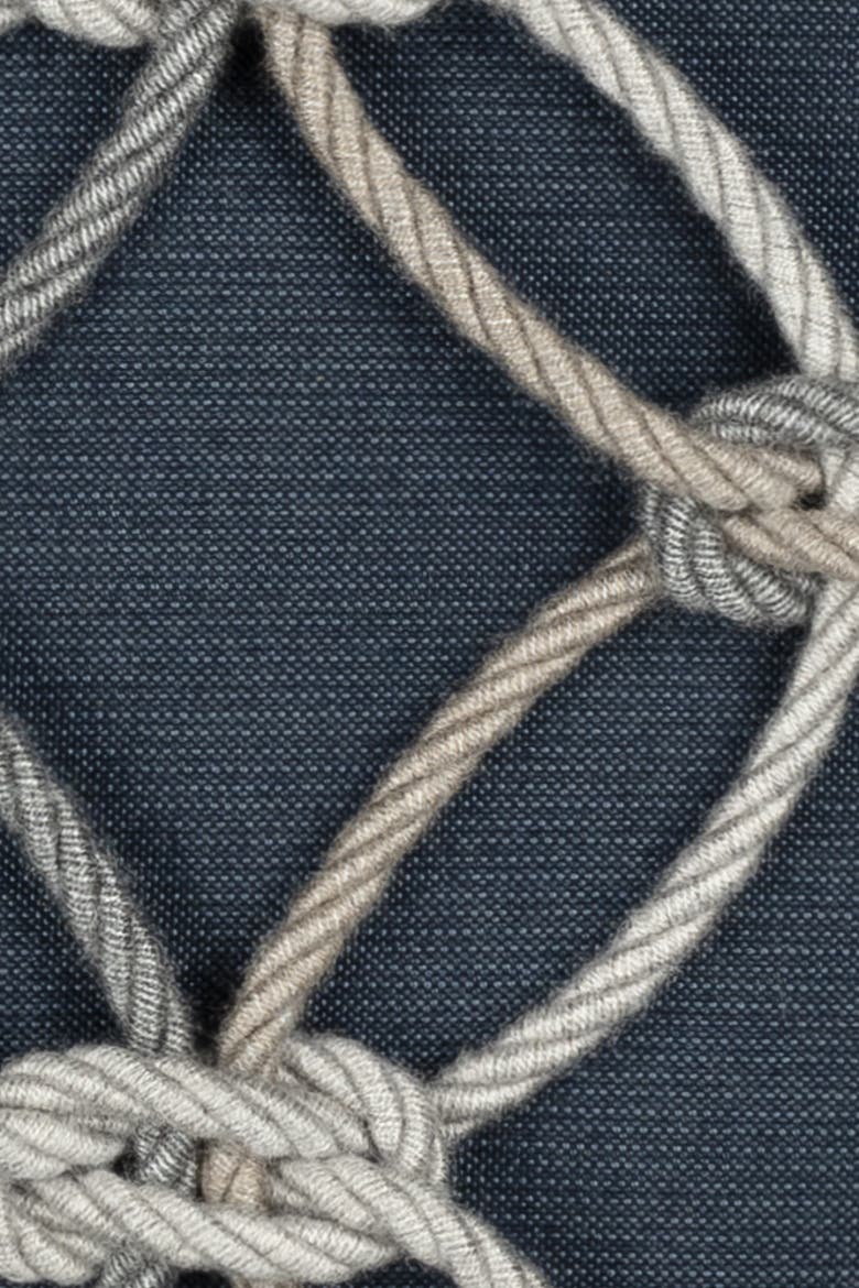 Rope Hand Knotted Macrame Indoor & Outdoor Woven Accent Pillow, Alternate, color, Indigo