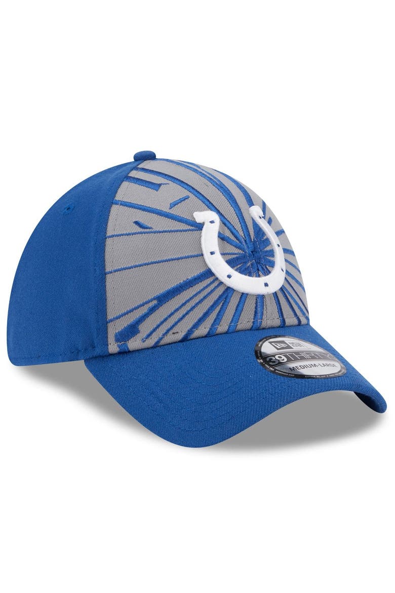 Men's New Era Gray/Royal Indianapolis Colts Shattered 39THIRTY Flex Hat, Alternate, color, Gray