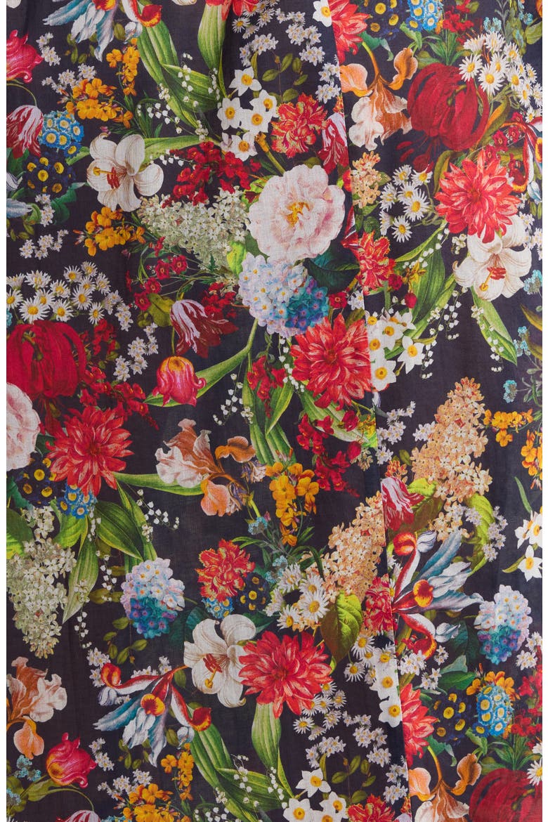 Holly Floral Cotton Voile Maxi Robe, Alternate, color, NAVY