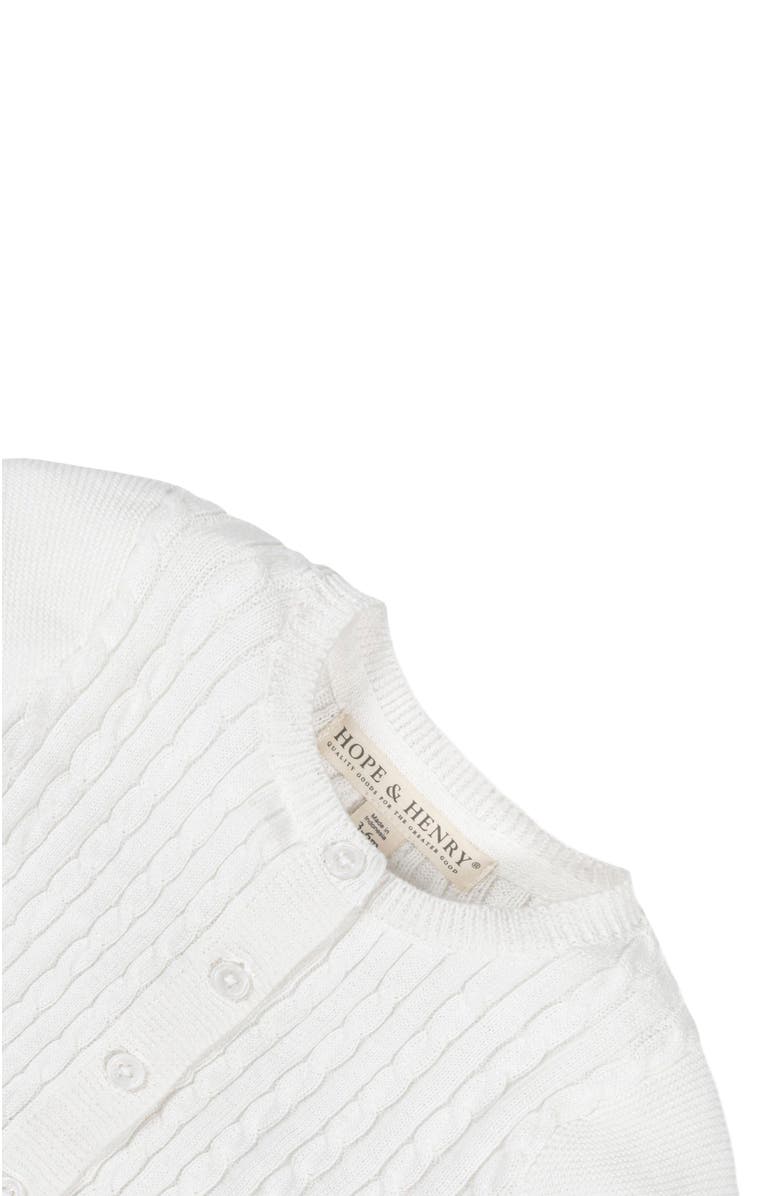Hope & Henry Baby Organic Cable Cardigan Sweater, Infant, Alternate, color, Soft White Cable