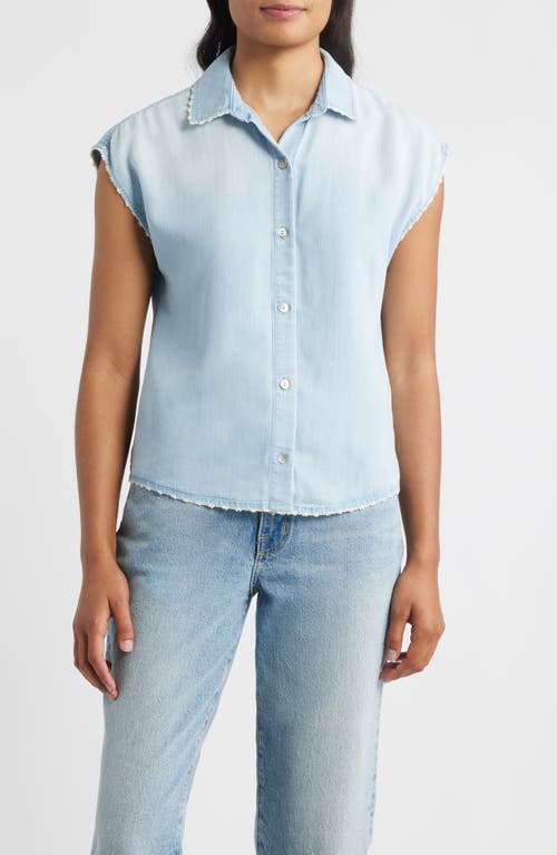 Cloth & Stone Trim Chambray Shirt In Blue