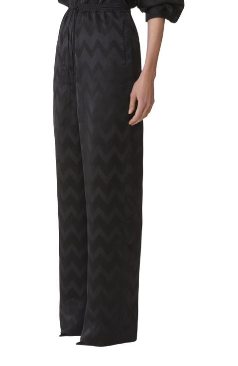 Fluid Pants In Jacquard Viscose