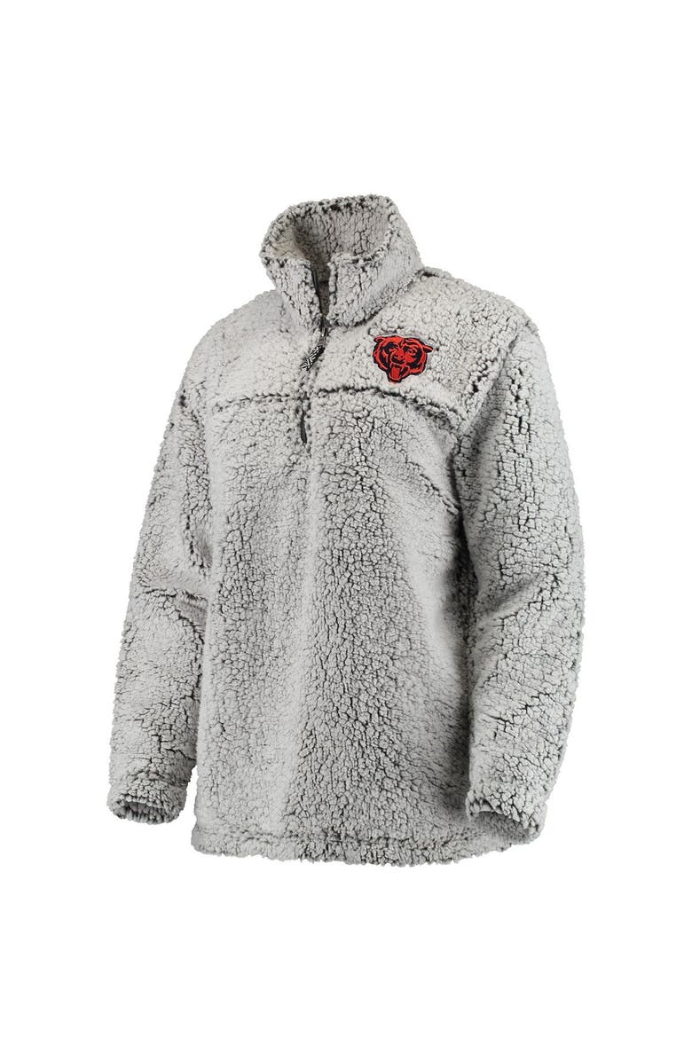 G-III 4HER BY CARL BANKS Women's Gray Chicago Bears Sherpa Quarter-Zip Pullover Jacket, Alternate, color, Gray