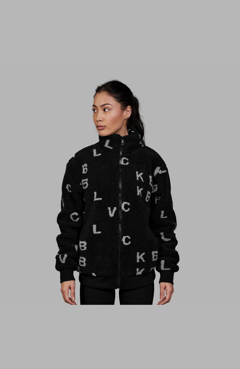 Blvck 'Monogram' Fleece Jacket, Alternate, color, Black
