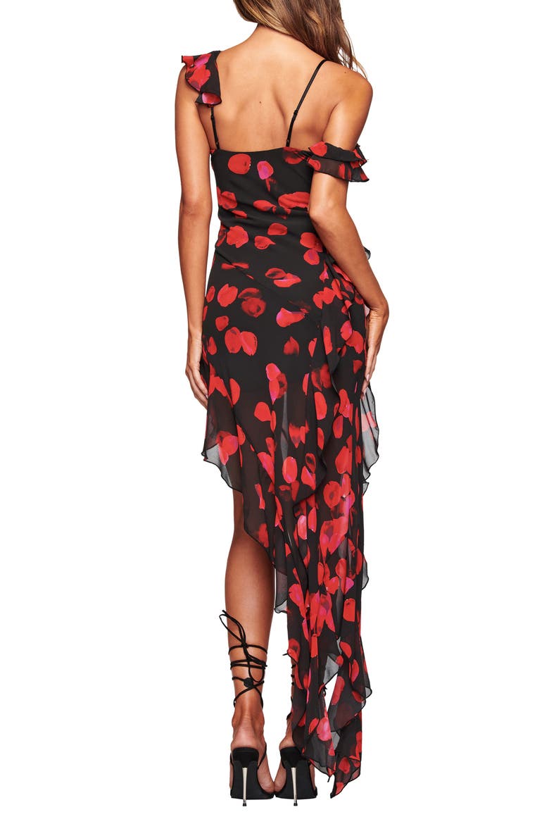 Julietta Floral Ruffle Maxi Dress, Alternate, color, BLACK PRETTY PETAL