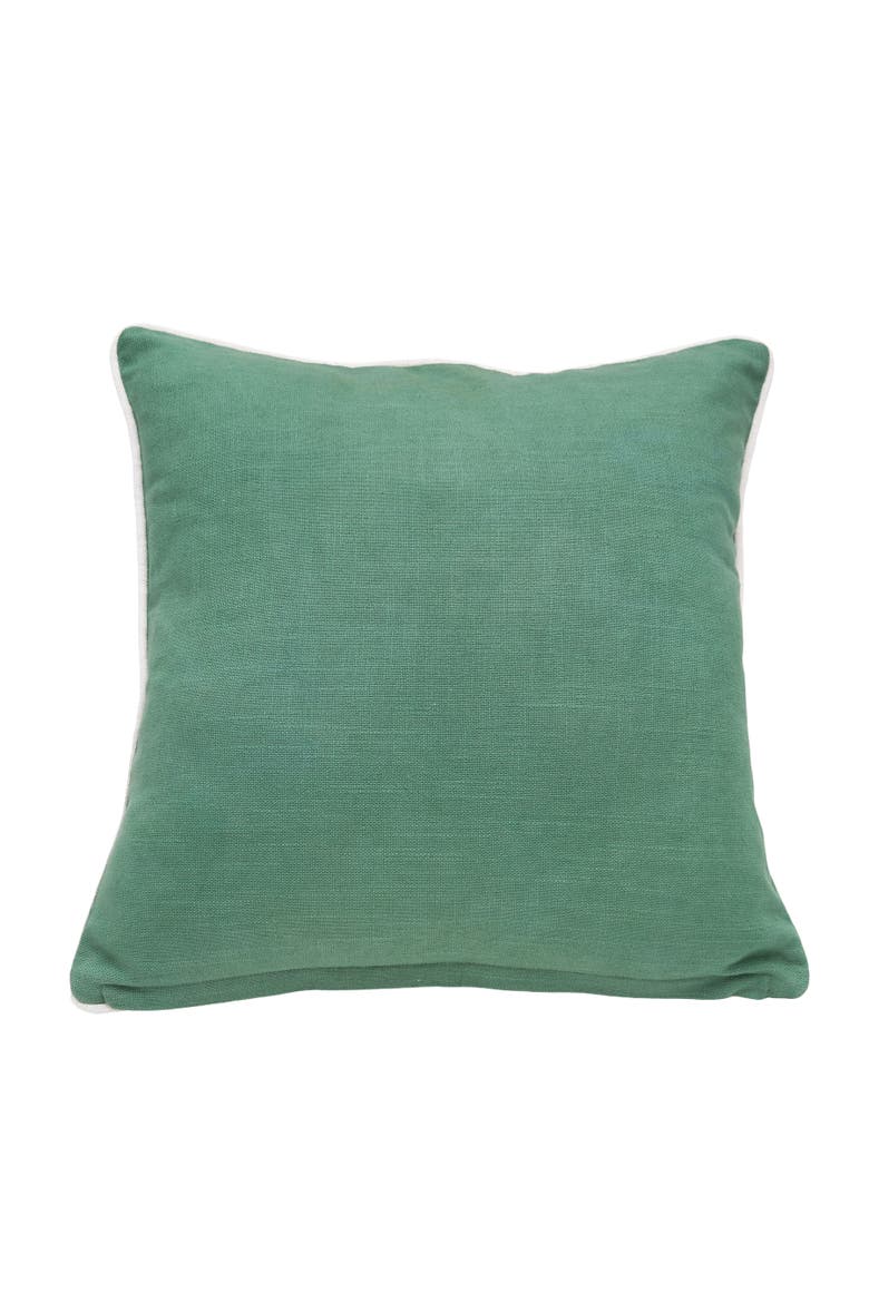 Woodland Bunny Spring Green & White Accent Throw Pillow 18" x 18", Alternate, color, White