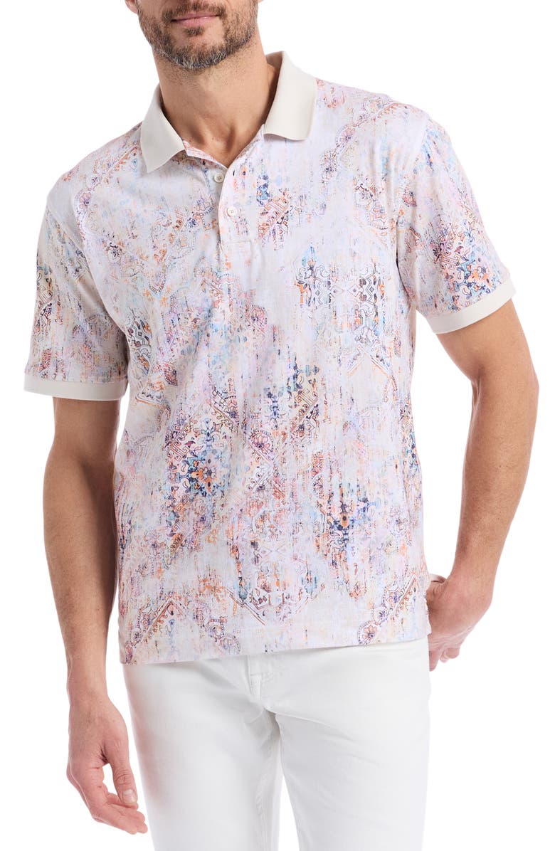 Robert Graham Ryton Cotton Polo, Main, color, Oatmeal